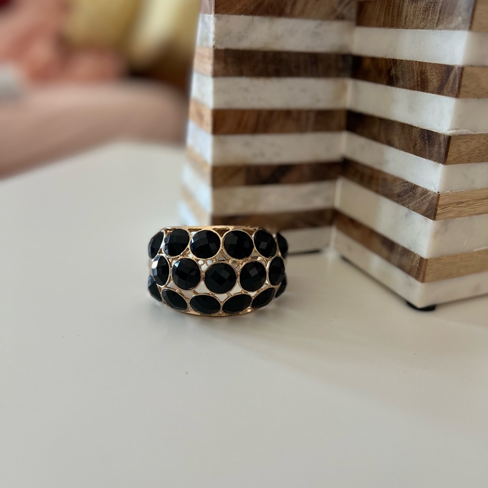 Amrita Singh Statement Bangle Bracelet Black W/. … - image 6